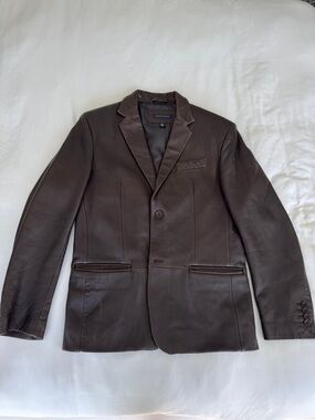 Banana Republic Men's Dark Brown Leather Blazer